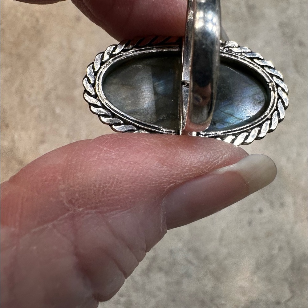 Labradorite Oval 925 Silver Ring - image 4
